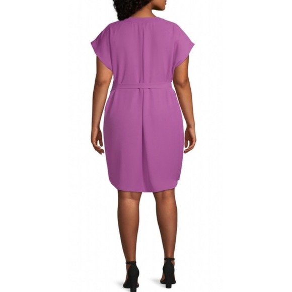 Worthington Women’s Lilac V-Neck‎ Sheath Midi Dress Size Small - Picture 2 of 10